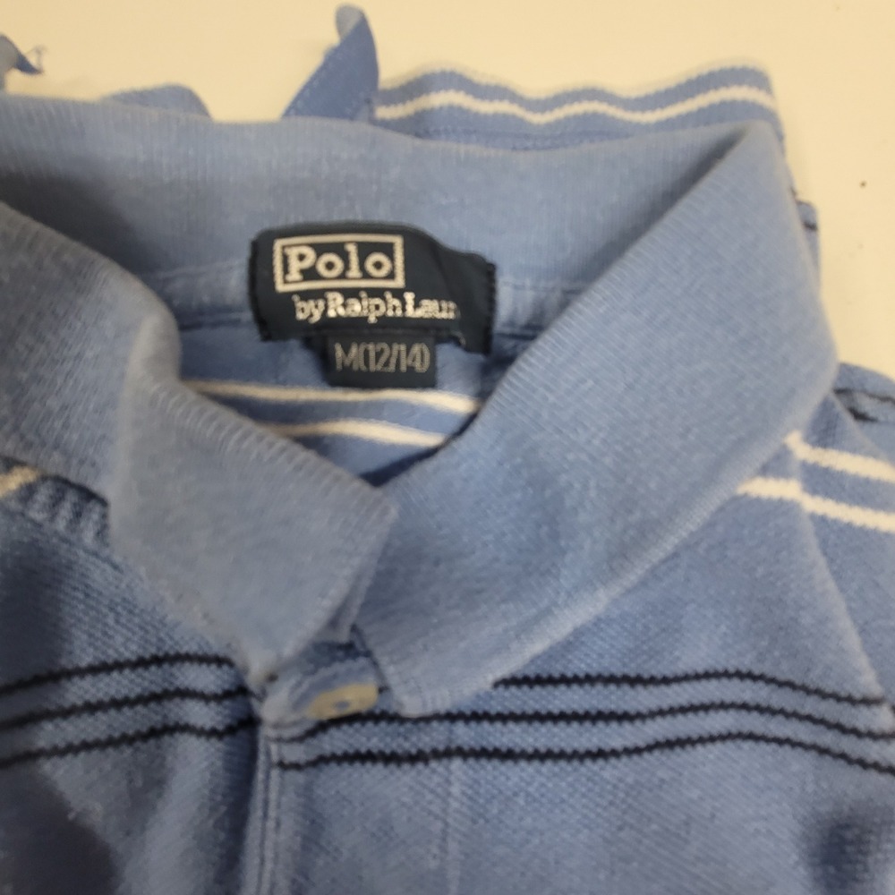 Polo by Ralph Lauren Kids‎ Blue Striped Polo Shirt Short Sleeve